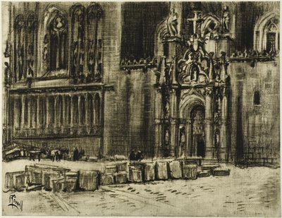 Św. Juan de los Reyes, drzwi i łańcuchy autorstwa Joseph Pennell