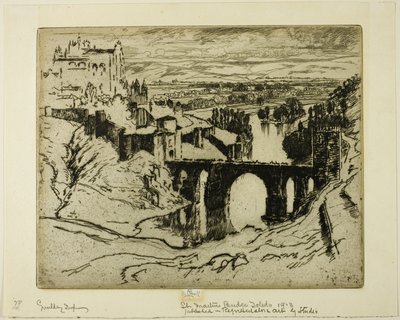 Most św. Marcina, Toledo autorstwa Joseph Pennell