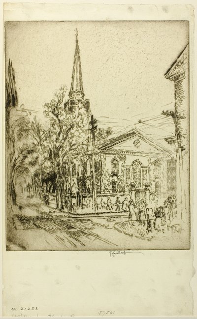 Piotra, od ulicy Pine, Filadelfia autorstwa Joseph Pennell