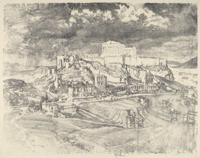 Burza za Akropolem autorstwa Joseph Pennell