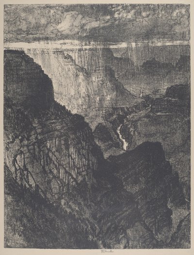 Burza w Wielkim Kanionie, 1912. autorstwa Joseph Pennell