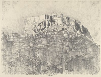 Wschód słońca nad Akropolem autorstwa Joseph Pennell