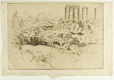 Świątynia Jowisza, Ateny autorstwa Joseph Pennell