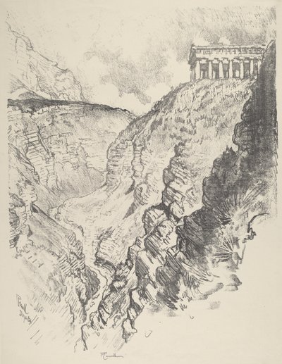 Świątynia nad Kanonem, Segesta autorstwa Joseph Pennell