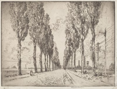 Aleja, Valenciennes autorstwa Joseph Pennell