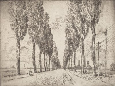 Aleja, Valenciennes, 1910. autorstwa Joseph Pennell