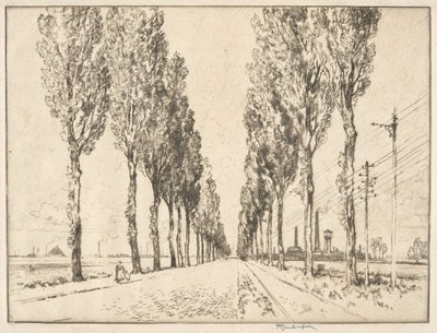 Aleja w pobliżu Valenciennes autorstwa Joseph Pennell