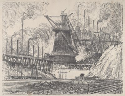 Wielki Młyn, Gary, Indiana autorstwa Joseph Pennell