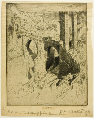 Most Alcantary, Toledo autorstwa Joseph Pennell