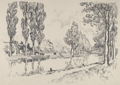 Kanał w Blanzy we Francji autorstwa Joseph Pennell