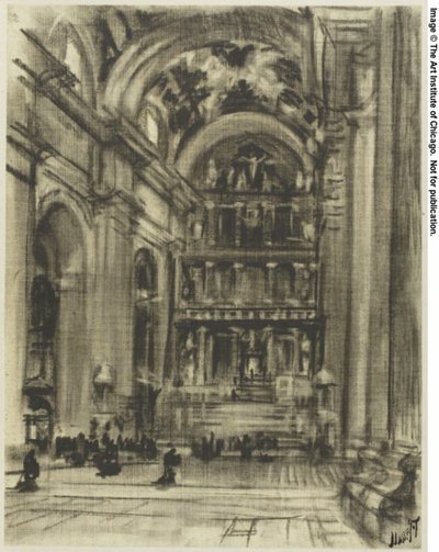 Wesołe gotyckie krużganki, Toledo autorstwa Joseph Pennell