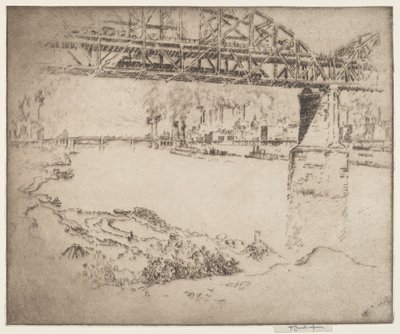 Most miejski, St. Louis autorstwa Joseph Pennell