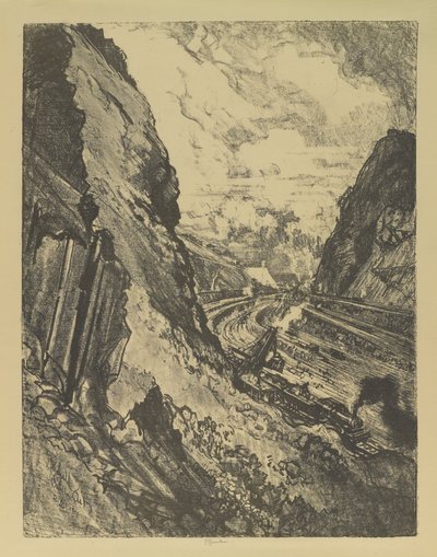 Cięcie w kierunku Culebra autorstwa Joseph Pennell