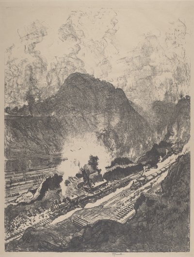 Cięcie z Culebra autorstwa Joseph Pennell