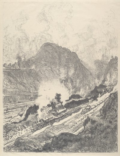 Cięcie z Culebra, 1912. autorstwa Joseph Pennell