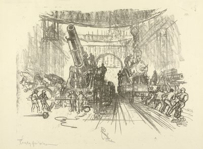 Angielska seria wojenna: W.453. Gotowy do wojny, 1916 autorstwa Joseph Pennell