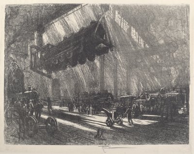 Latająca lokomotywa, 1917. autorstwa Joseph Pennell