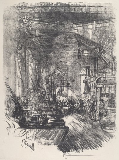 Kuźnie, 1917. autorstwa Joseph Pennell