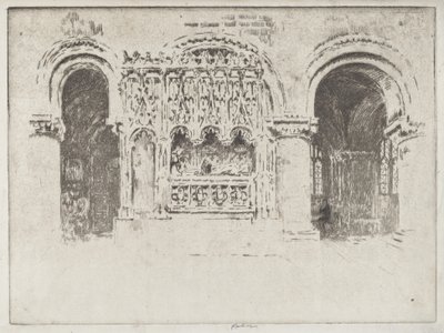 Grób Fundatora, kościół św. Bartłomieja Wielkiego autorstwa Joseph Pennell