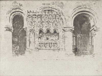 Grób Założyciela, kościół św. Bartłomieja Wielkiego, 1903 r. autorstwa Joseph Pennell