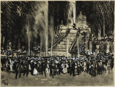 Fontanny grające w La Granja autorstwa Joseph Pennell