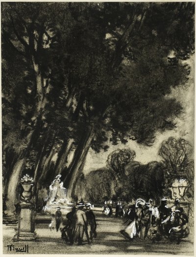 Ogród Wyspy, Aranjuez autorstwa Joseph Pennell