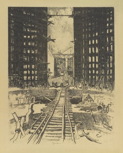 Wrota Śluzy Pedro Miguela, 1912 autorstwa Joseph Pennell