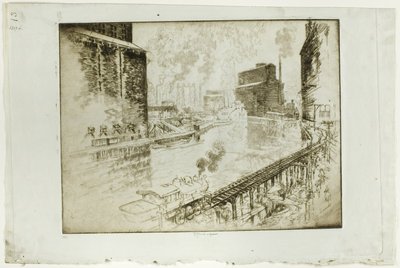 Elewatory zbożowe, Chicago autorstwa Joseph Pennell