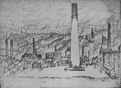 Wielki stos, Bradford, 1909 autorstwa Joseph Pennell
