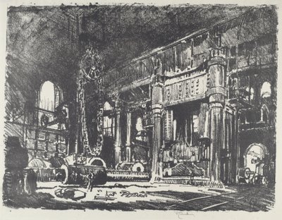 Kuźnia broni, 1916. autorstwa Joseph Pennell