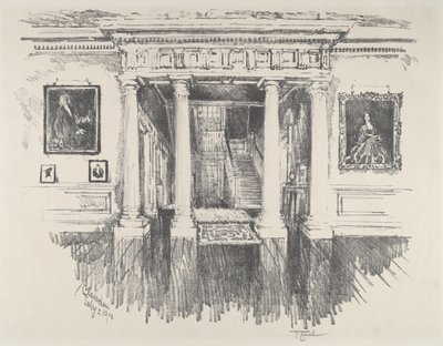 Sala w Cliveden autorstwa Joseph Pennell