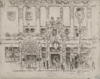 Instytut, Piccadilly, 1906. autorstwa Joseph Pennell