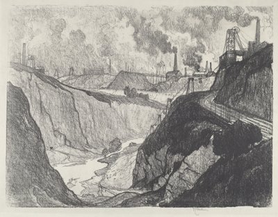 Kopalnia żelaza, 1916. autorstwa Joseph Pennell