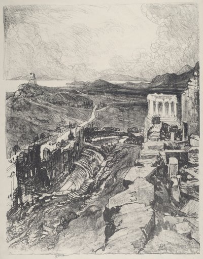 Odeon, Ateny, 1913. autorstwa Joseph Pennell