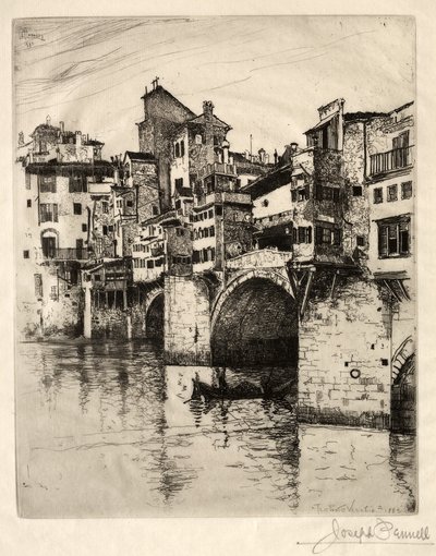 Ponte Vecchio, 1883. autorstwa Joseph Pennell