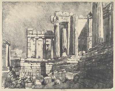 Propyleje, Ateny, 1913. autorstwa Joseph Pennell