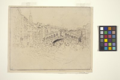 Rialto, Wenecja (akwaforta i sucha igła) autorstwa Joseph Pennell