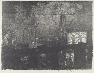 Sklepy w nocy, zmiana zmian autorstwa Joseph Pennell