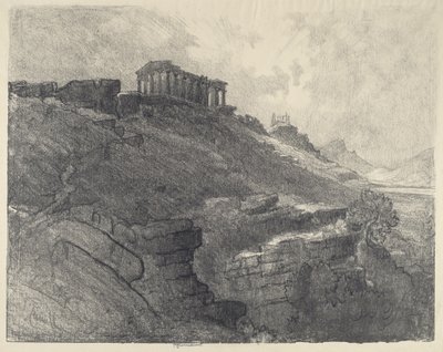Świątynie na murze, Girgenti, 1913. autorstwa Joseph Pennell