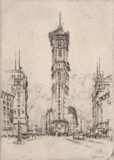 Budynek Timesa, 1904. autorstwa Joseph Pennell