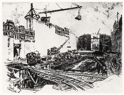 Mury Pedron Miguel, płyta XX z Kanału Panamskiego autorstwa Josepha Pennella, 1912 (węgiel na papierze) autorstwa Joseph Pennell