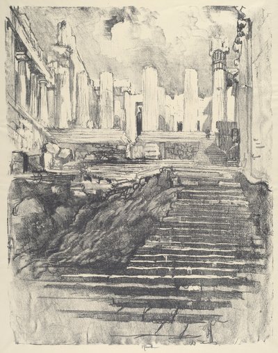 Droga na Akropol autorstwa Joseph Pennell