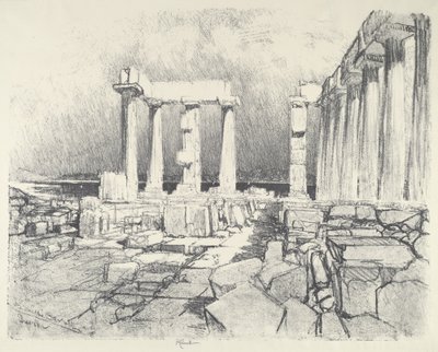 Wino-Ciemne Morze, Sunium, 1913. autorstwa Joseph Pennell