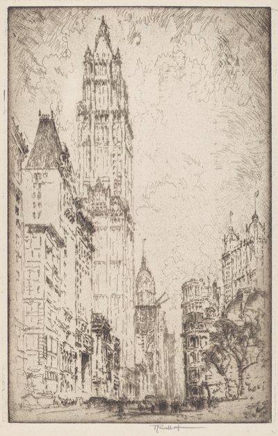 Budynek Woolworth autorstwa Joseph Pennell