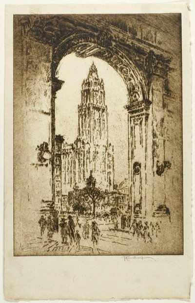 Woolworth przez Arch autorstwa Joseph Pennell