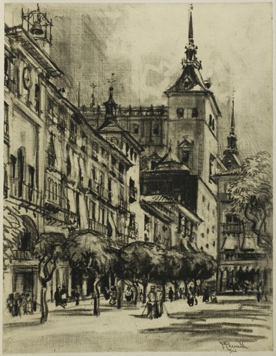 Zocodover, Toledo autorstwa Joseph Pennell