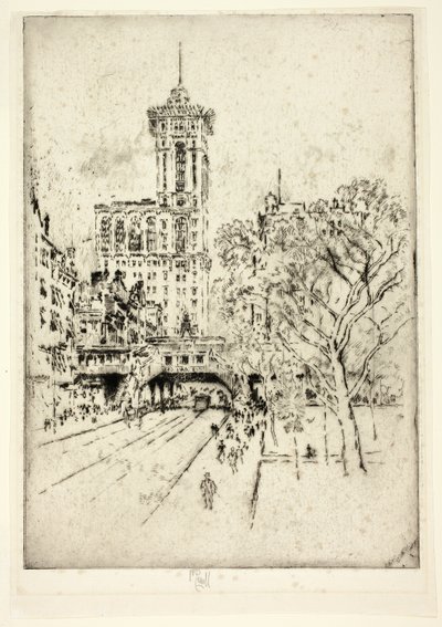 Times Building i 42nd Street autorstwa Joseph Pennell