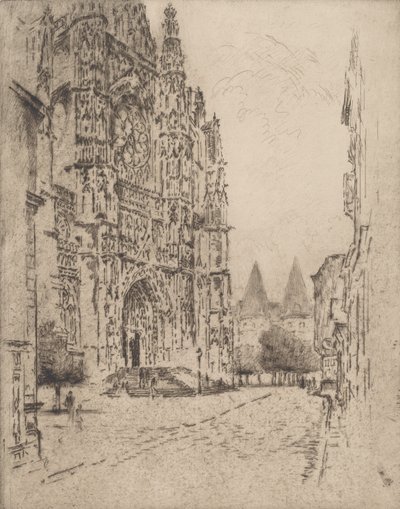 Wieże Pałacu Biskupiego, Beauvais, 1907. autorstwa Joseph Pennell