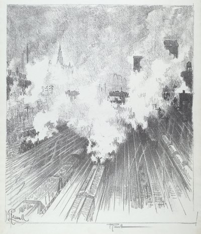 Stacja kolejowa, St. Louis, 1919. autorstwa Joseph Pennell