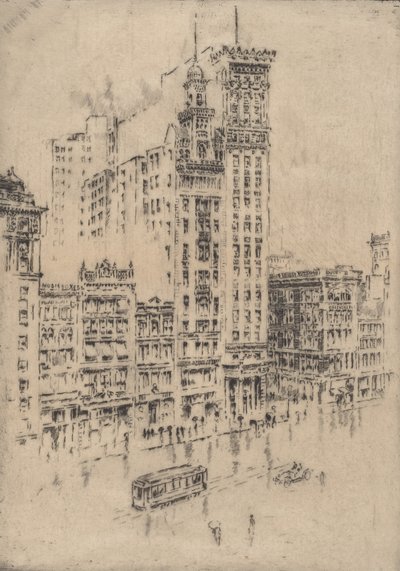 Union Square, Deszczowy Dzień, 1904. autorstwa Joseph Pennell